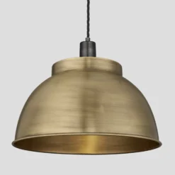 Sleek Dome Pendant - 17 Inch - Brass - Pre-order - Expected W/c 13th Of May -Industville Shop 17 Inch Pendant Brass Industville Lighting Dome PewterHolder Sleek SL DP17 B PH