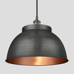 Brooklyn Outdoor & Bathroom Dome Pendant - 17 Inch - Pewter & Copper