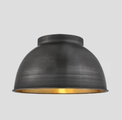 Brooklyn Outdoor & Bathroom Dome Flush Mount - 17 Inch - Pewter & Brass - Pre-order - Expected W/c 13th Of May 9 Brooklyn Outdoor & Bathroom Dome Flush Mount - 17 Inch - Pewter & Brass - Pre-order - Expected W/c 13th Of May -Industville Shop 17 Inch Shade Pewter Brass Industville Lighting Dome D17 BP SO