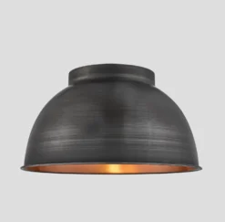 Brooklyn Outdoor & Bathroom Dome Flush Mount - 17 Inch - Pewter & Copper -Industville Shop 17 Inch Shade Pewter Copper Industville Lighting Dome D17 CP SO