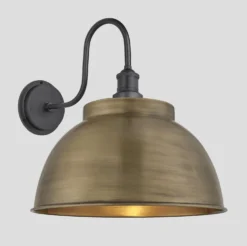 Swan Neck Outdoor & Bathroom Dome Wall Light - 17 Inch - Brass - Pre-order - Expected W/c 13th Of May 8 Swan Neck Outdoor & Bathroom Dome Wall Light - 17 Inch - Brass - Pre-order - Expected W/c 13th Of May -Industville Shop 17 Inch WallLight Brass Industville Lighting Dome PewterHolder SwanNeck IP65 SN IP65 DWL17 B PH