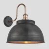 Swan Neck Outdoor & Bathroom Dome Wall Light - 17 Inch - Pewter & Copper
