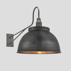 Long Arm Dome Wall Light – 17 Inch – Pewter & Copper