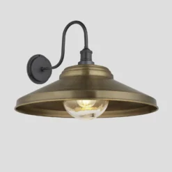 Swan Neck Outdoor & Bathroom Giant Step Wall Light - 18 Inch - Brass 8 Swan Neck Outdoor & Bathroom Giant Step Wall Light - 18 Inch - Brass -Industville Shop 18 Inch WallLight Brass Industville Lighting Step PewterHolder GlobeGlass SwanNeck IP65 SN IP65 GSWL18 B PH GLG