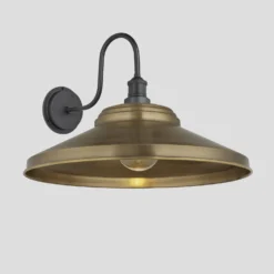 Swan Neck Outdoor & Bathroom Giant Step Wall Light - 18 Inch - Brass 9 Swan Neck Outdoor & Bathroom Giant Step Wall Light - 18 Inch - Brass -Industville Shop 18 Inch WallLight Brass Industville Lighting Step PewterHolder SwanNeck IP65 SN IP65 GSWL18 B PH