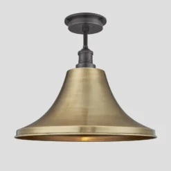 Brooklyn Outdoor & Bathroom Giant Bell Flush Mount – 20 Inch – Brass