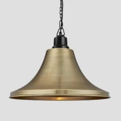 Brooklyn Giant Bell Pendant - 20 Inch - Brass -Industville Shop 20 Inch Pendant Brass Industville Lighting Bell BlackChainHolder Brooklyn BR GBLP20 B BKCN w