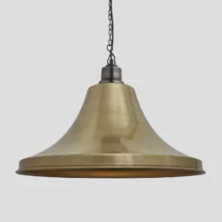 Brooklyn Giant Bell Pendant - 20 Inch - Brass -Industville Shop 20 Inch Pendant Brass Industville Lighting Bell PewterChainHolder Brooklyn BR GBLP20 B PCN