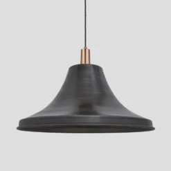 Sleek Giant Bell Pendant - 20 Inch - Pewter -Industville Shop 20 Inch Pendant Pewter Industville Lighting Bell CopperHolder Sleek SL GBLP20 P CH