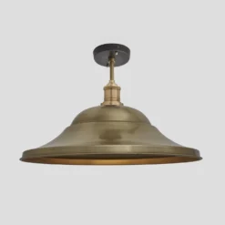 Brooklyn Giant Hat Flush Mount - 21 Inch - Brass