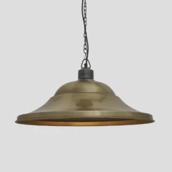 Brooklyn Giant Hat Pendant - 21 Inch - Brass -Industville Shop 21 Inch Pendant Brass Industville Lighting Hat PewterChainHolder Brooklyn BR GHP21 B PCN