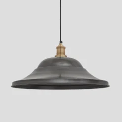 Brooklyn Giant Hat Pendant - 21 Inch - Pewter 12 Brooklyn Giant Hat Pendant - 21 Inch - Pewter -Industville Shop 21 Inch Pendant Pewter Industville Lighting Hat BrassHolder Brooklyn BR GHP21 P BH