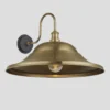 Swan Neck Outdoor & Bathroom Giant Hat Wall Light - 21 Inch – Brass