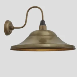 Swan Neck Giant Hat Wall Light - 21 Inch - Brass