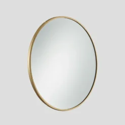 Urban Round Wall Mirror - 24 Inch - Brass Frame