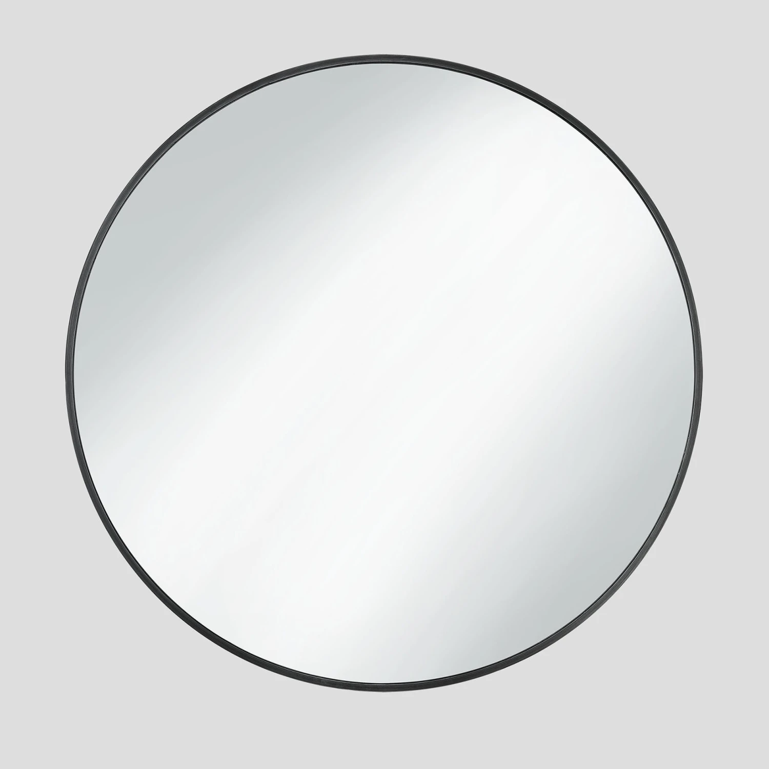 Urban Round Wall Mirror - 31 Inch - Pewter Frame 2 Urban Round Wall Mirror - 31 Inch - Pewter Frame - Image 2