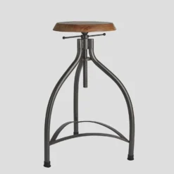 Cooper Solid Wood & Metal Adjustable Bar Stool - 34 Inch