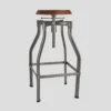 Turner Solid Wood & Metal Adjustable Bar Stool - 35 Inch
