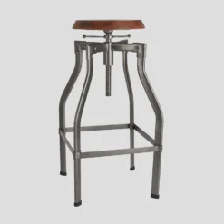 Turner Solid Wood & Metal Adjustable Bar Stool - 35 Inch
