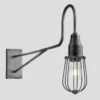 Long Arm Wire Cage Wall Light – 4 Inch – Pewter