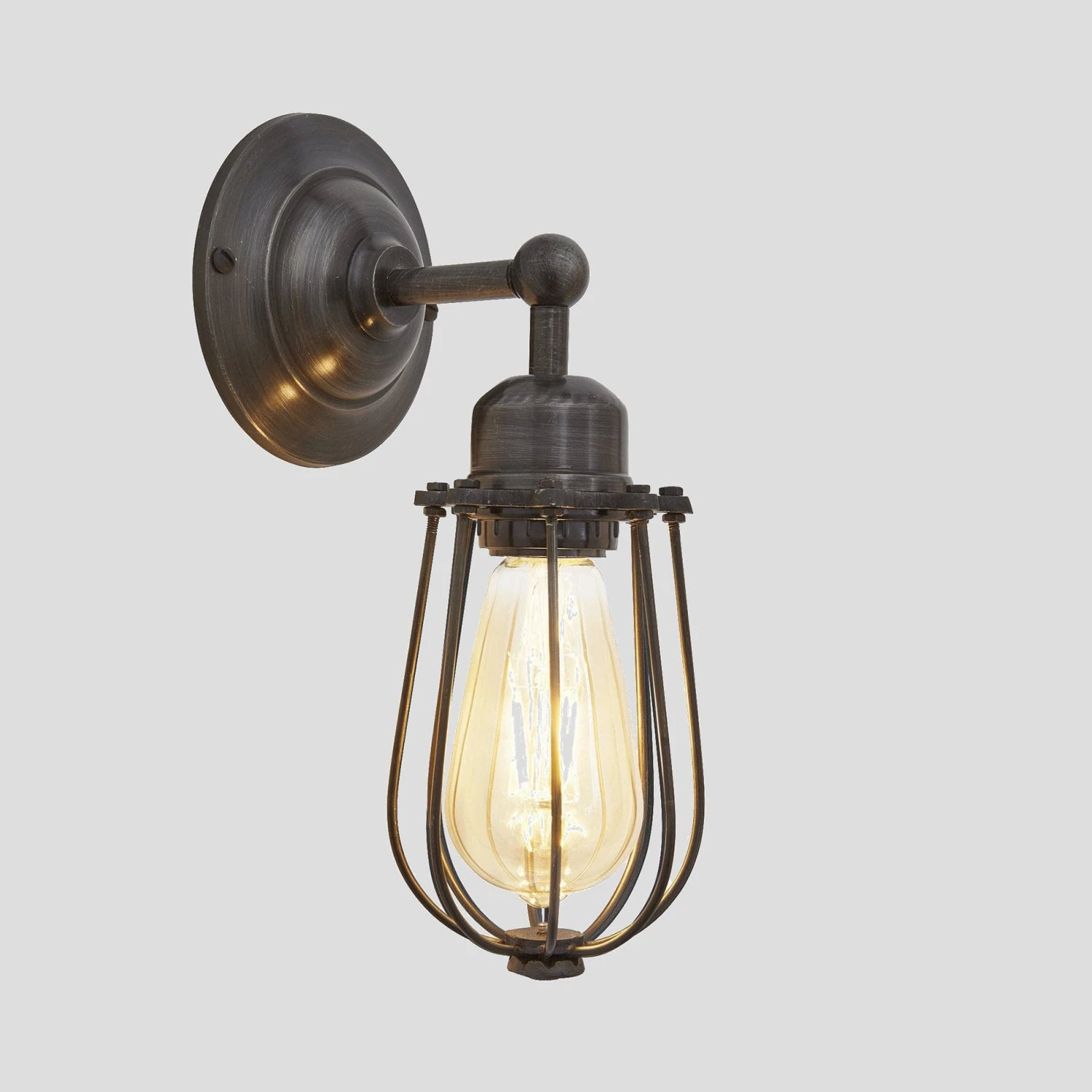 Orlando Wire Cage Wall Light - 4 Inch - Pewter 2 Orlando Wire Cage Wall Light - 4 Inch - Pewter - Image 2