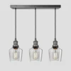 Brooklyn Tinted Glass Schoolhouse 3 Wire Cluster Lights - 5.5 Inch - Smoke Grey