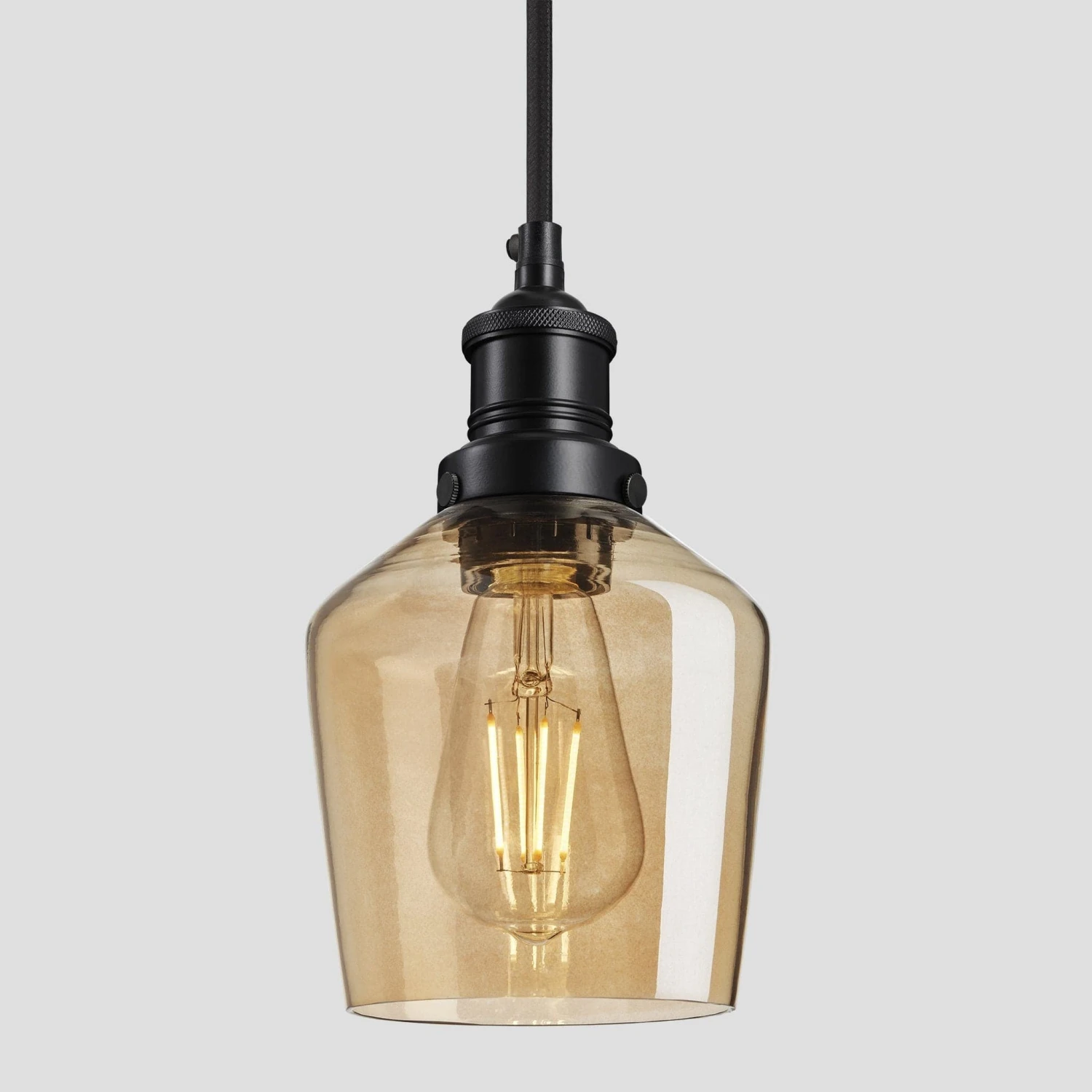 Brooklyn Tinted Glass Schoolhouse Pendant - 5.5 Inch - Amber 1 Brooklyn Tinted Glass Schoolhouse Pendant - 5.5 Inch - Amber