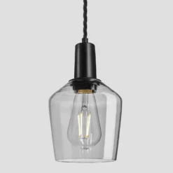 Sleek Tinted Glass Schoolhouse Pendant - 5.5 Inch - Smoke Grey