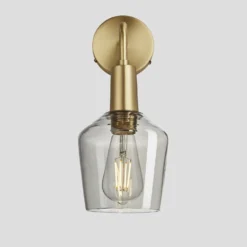 Sleek Tinted Glass Schoolhouse Wall Light - 5.5 Inch - Smoke Grey