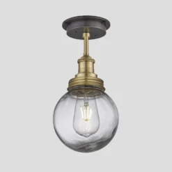 Brooklyn Outdoor & Bathroom Globe Flush Mount - Brass
