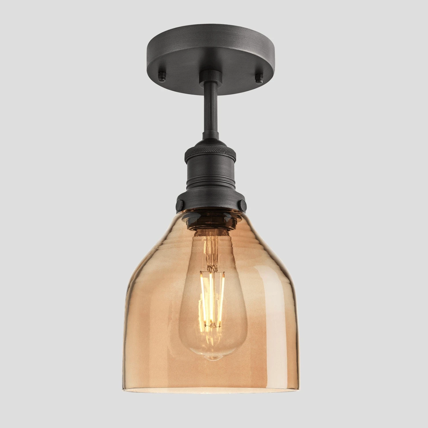 Brooklyn Tinted Glass Cone Flush Mount - 6 Inch - Amber 3 Brooklyn Tinted Glass Cone Flush Mount - 6 Inch - Amber - Image 3