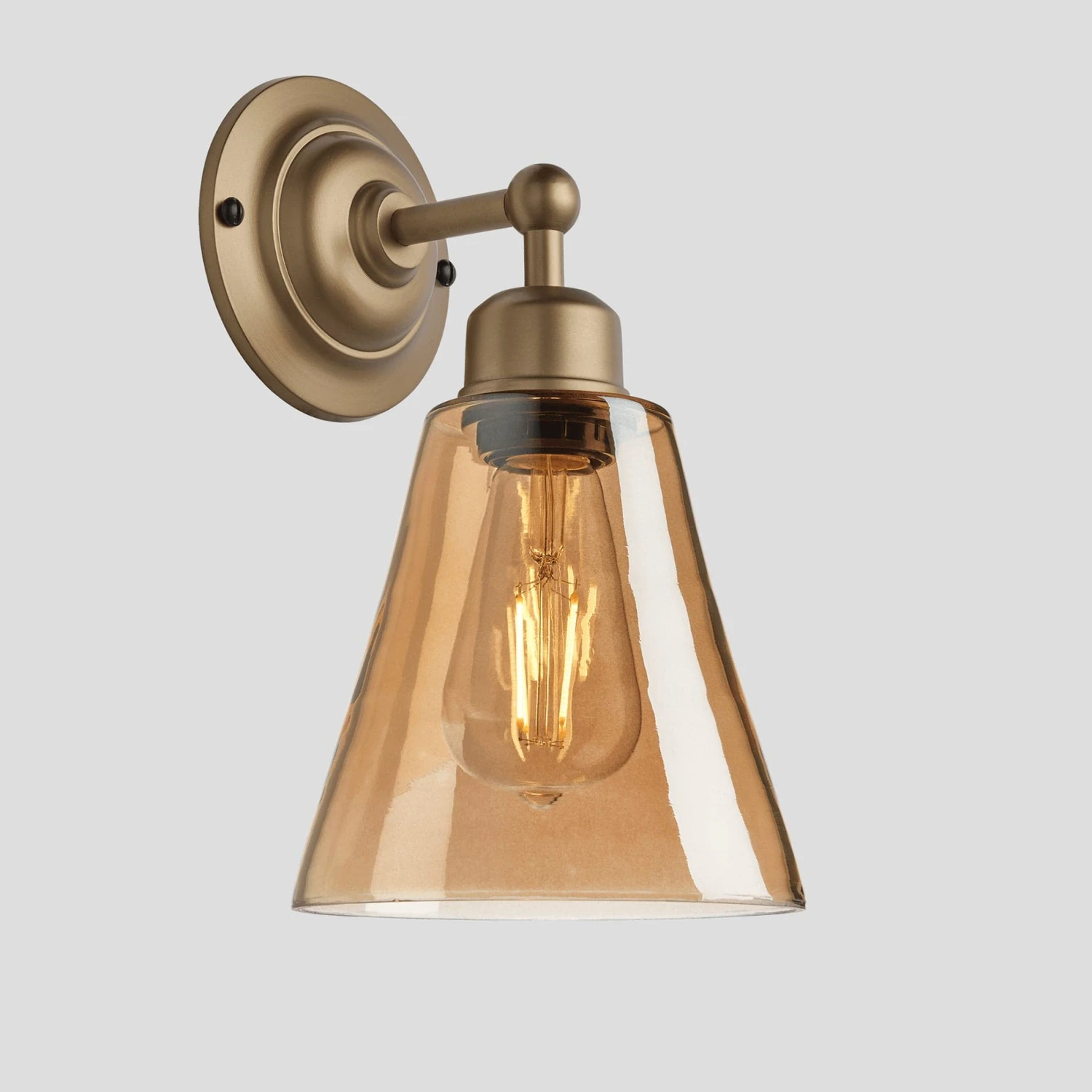 Orlando Tinted Glass Flask Wall Light - 6 Inch - Amber - Image 2