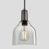 Sleek Tinted Glass Cone Pendant - 6 Inch - Smoke Grey