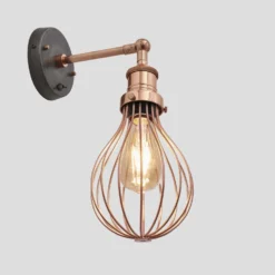 Brooklyn Balloon Cage Wall Light - 6 Inch - Copper -Industville Shop 6 Inch WallLight Copper Industville Lighting Balloon CopperHolder Brooklyn BR BCWL6 C CH v2
