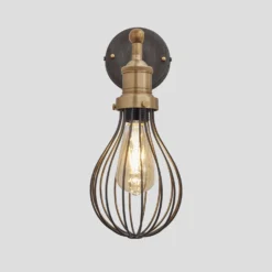 Brooklyn Balloon Cage Wall Light - 6 Inch - Pewter