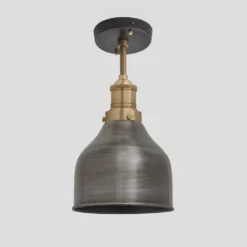 Brooklyn Cone Flush Mount - 7 Inch - Pewter