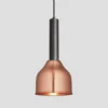 Sleek Cylinder Cone Pendant Light - 7 Inch - Copper