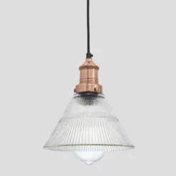 Brooklyn Glass Funnel Pendant - 7 Inch 11 Brooklyn Glass Funnel Pendant - 7 Inch -Industville Shop 7 Inch Pendant Glass Industville Lighting Funnel CopperHolder Brooklyn BR GLFP7 CH