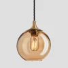 Chelsea Tinted Glass Globe Pendant Light - 7 Inch - Amber