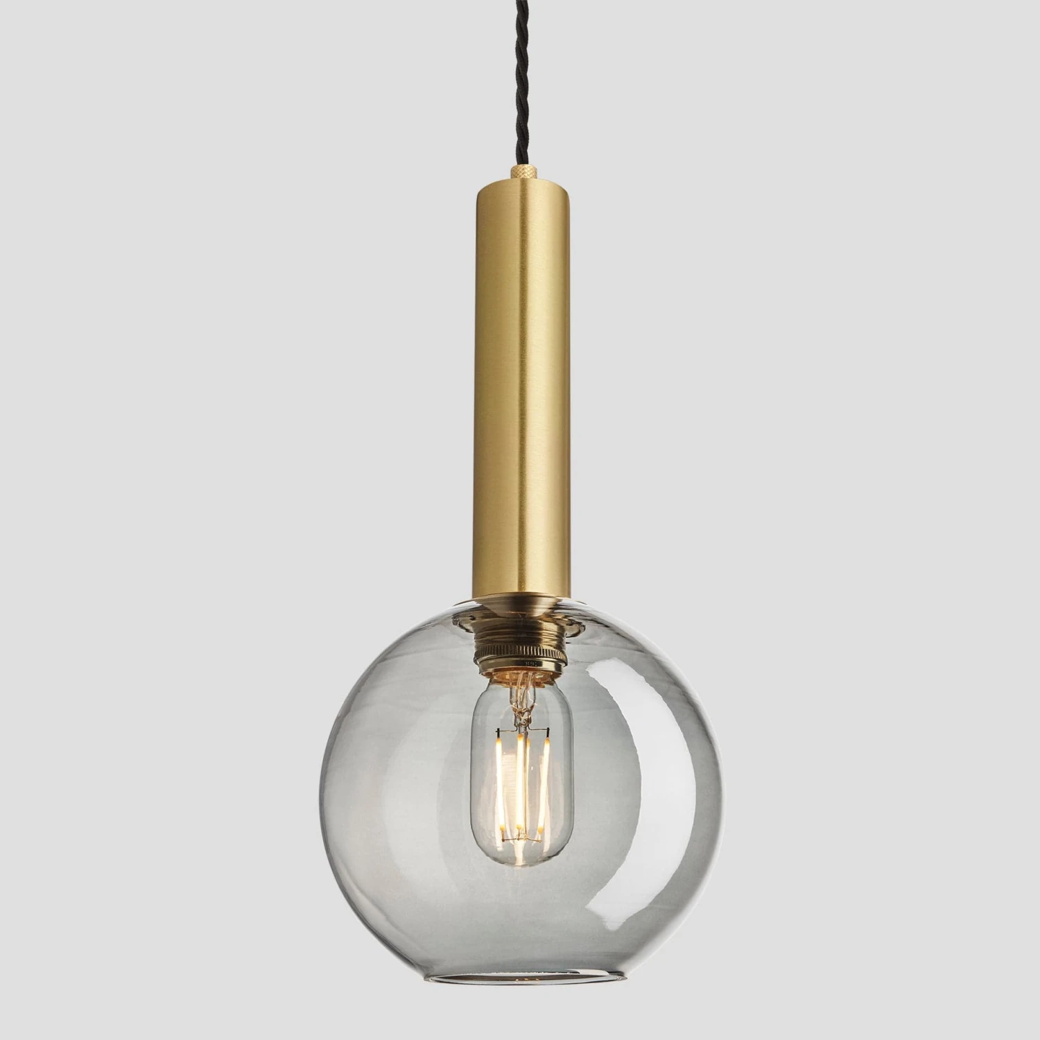Sleek Cylinder Tinted Glass Globe Pendant Light - 7 Inch - Smoke Grey 1 Sleek Cylinder Tinted Glass Globe Pendant Light - 7 Inch - Smoke Grey
