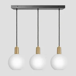 Sleek Opal Glass Globe 3 Wire Cluster Lights - 7 Inch - White 11 Sleek Opal Glass Globe 3 Wire Cluster Lights - 7 Inch - White -Industville Shop 7 Inch Pendant OpalGlass Industville Lighting Globe BrassHolder Sleek SL OGL GL7 3WCL W BH