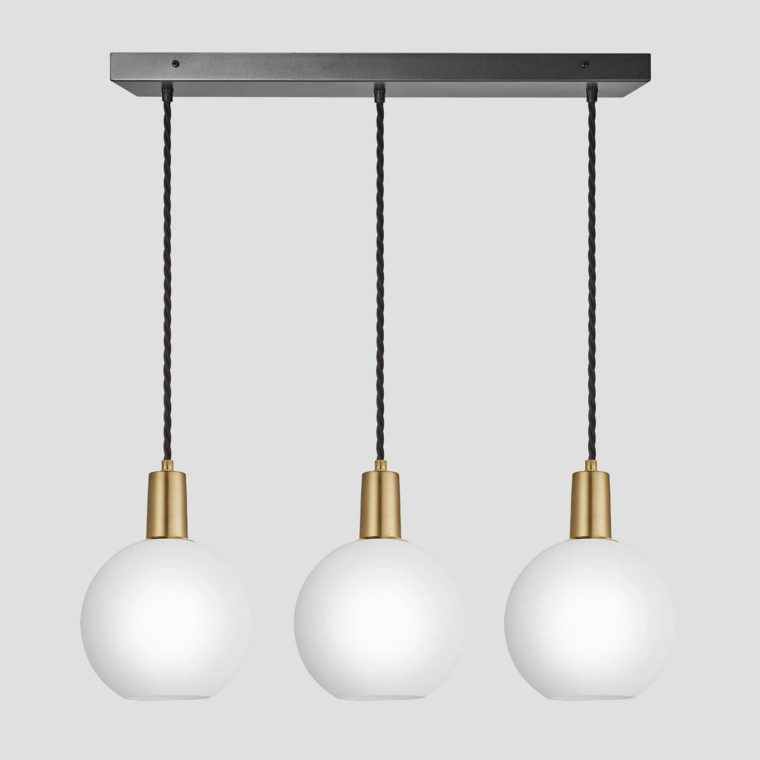 Sleek Opal Glass Globe 3 Wire Cluster Lights - 7 Inch - White 3 Sleek Opal Glass Globe 3 Wire Cluster Lights - 7 Inch - White - Image 3