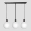 Sleek Opal Glass Globe 3 Wire Cluster Lights - 7 Inch - White