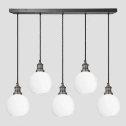 Brooklyn Opal Glass Globe 5 Wire Cluster Lights - 7 Inch - White
