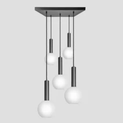 Industville Shop -Industville Shop 7 Inch Pendant OpalGlass Industville Lighting Globe PewterHolder SleekCylinder SL CY OGL GL7 5WSQCL W PH
