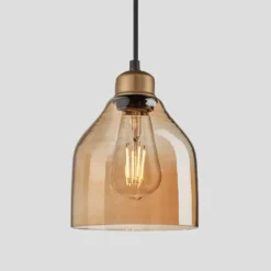 Orlando Tinted Glass Cone Pendant - 6 Inch - Amber