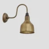 Swan Neck Cone Wall Light - 7 Inch - Brass