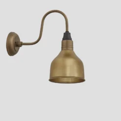Swan Neck Cone Wall Light - 7 Inch - Brass