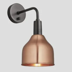 Sleek Cone Wall Light - 7 Inch - Copper -Industville Shop 7 Inch WallLight Copper Industville Lighting Cone PewterHolder Sleek SL CWL7 C PH Angaled