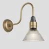 Swan Neck Glass Funnel Wall Light - 7 Inch - Brass